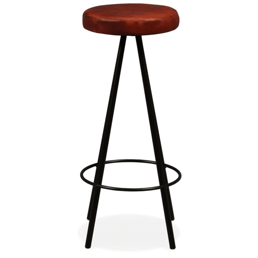 vidaXL Bancos de bar 4 pcs couro genuíno