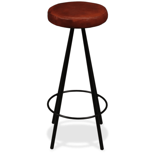 vidaXL Bancos de bar 4 pcs couro genuíno
