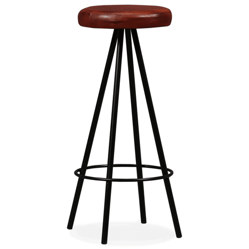 vidaXL Bancos de bar 4 pcs couro genuíno