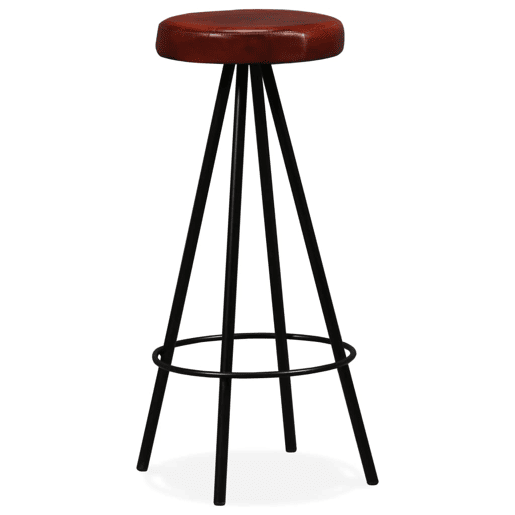 vidaXL Bancos de bar 4 pcs couro genuíno