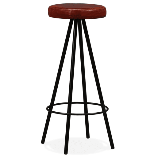 vidaXL Bancos de bar 4 pcs couro genuíno