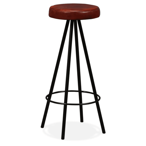 vidaXL Bancos de bar 4 pcs couro genuíno