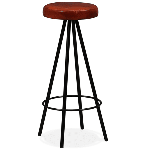 vidaXL Bancos de bar 4 pcs couro genuíno