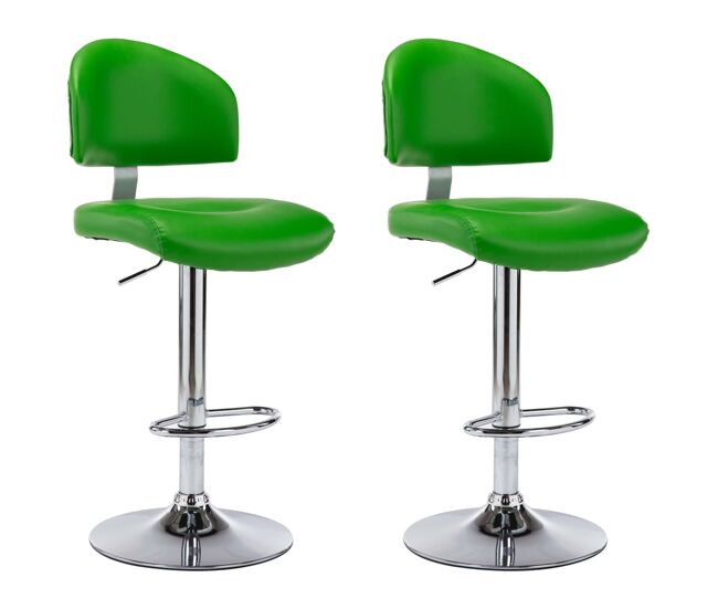 Vidaxl taburetes de cocina 2 unidades cuero sintético verde