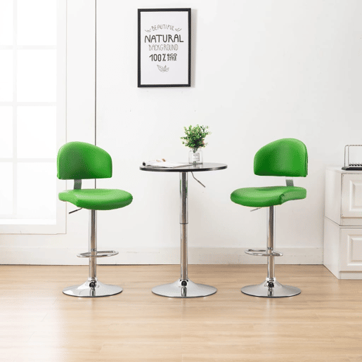 vidaXL Bancos de bar 2 pcs couro artificial verde