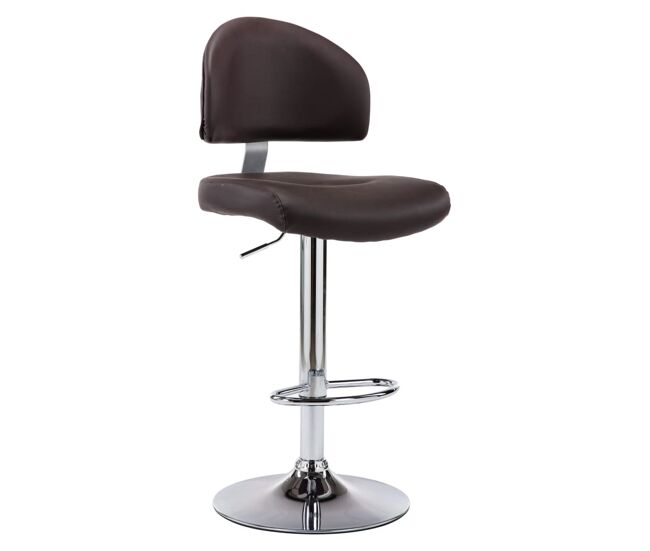 Vidaxl taburete de cocina de cuero sintético marrón