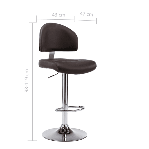 vidaXL Banco de bar couro artificial castanho