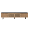 Móvel de TV 190x35x45 cm - Duas portas de correr, duas portas de grade, design exclusivo - Carvalho