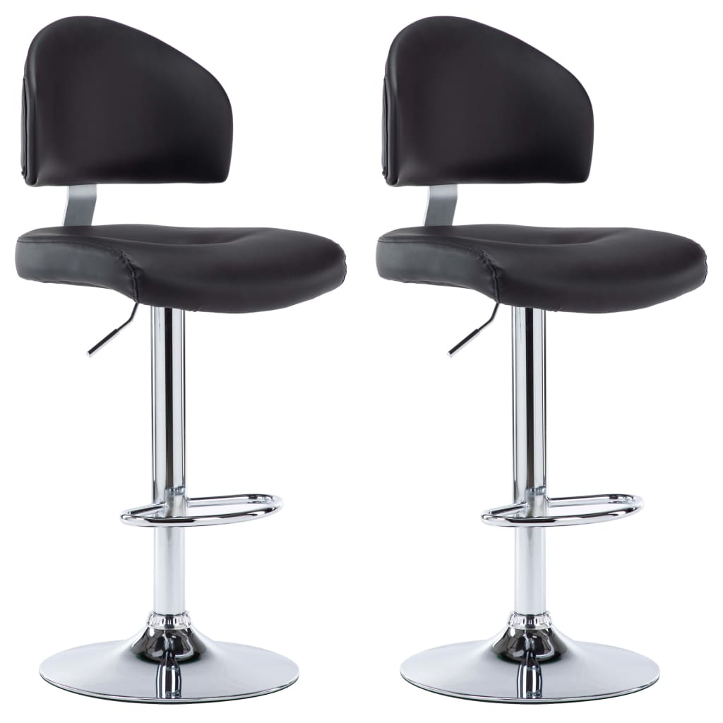 Vidaxl taburetes de cocina 2 unidades cuero sintético negro