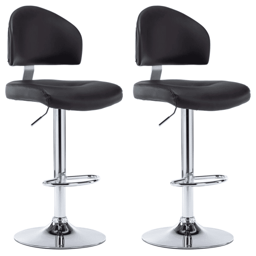 vidaXL Bancos de bar 2 pcs couro artificial preto vidaXL Bancos de bar 2 pcs couro artificial preto