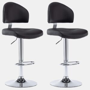 vidaXL Bancos de bar 2 pcs couro artificial preto