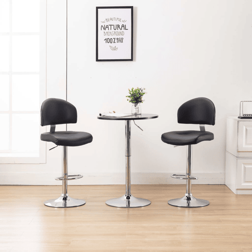 vidaXL Bancos de bar 2 pcs couro artificial preto vidaXL Bancos de bar 2 pcs couro artificial preto