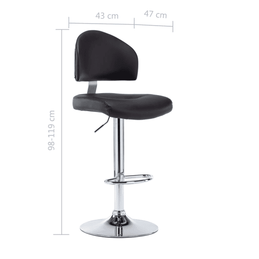 vidaXL Bancos de bar 2 pcs couro artificial preto vidaXL Bancos de bar 2 pcs couro artificial preto