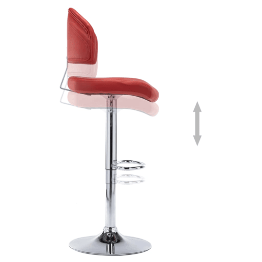 vidaXL Banco de bar couro artificial vermelho tinto