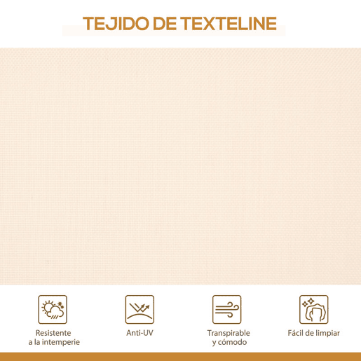 Outsunny Baloiço de Jardim Exterior de 3 Lugares com Toldo Reclinável Baloiço de Jardim com Assento Respirável e Estrutura de Aço para Terraço ou Varanda 175x118x159 cm Bege