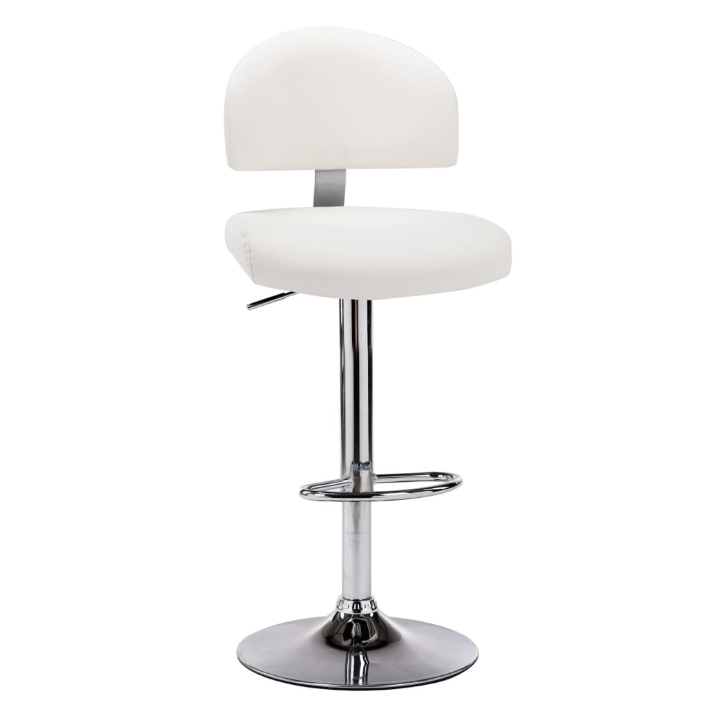 Vidaxl taburete de cocina cuero sintético blanco