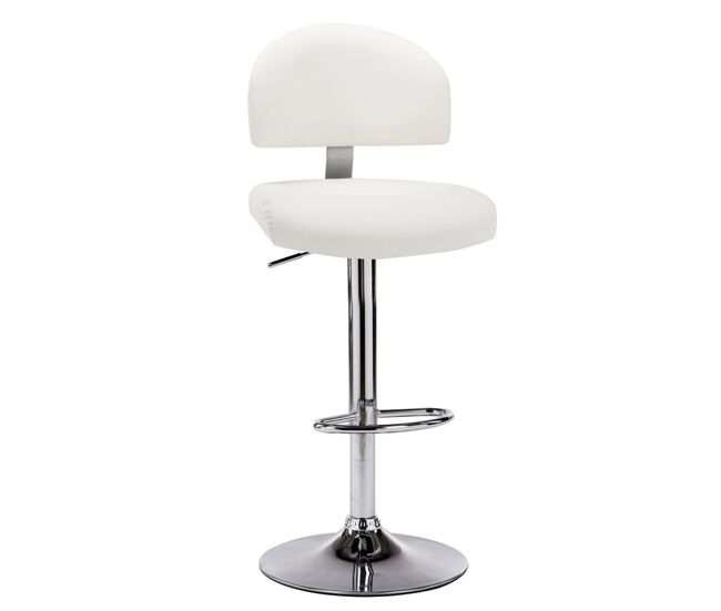 Vidaxl taburete de cocina cuero sintético blanco