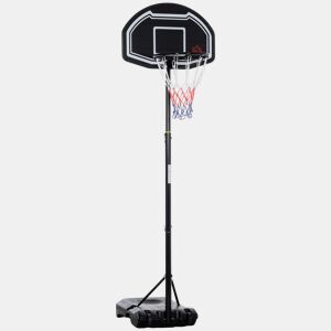 HOMCOM Tabela de Basquetebol para Exterior Altura Ajustável 160-210 cm Tabela Portátil com P Rodas e Base Preenchível com Compartimento para Adolescentes e Adultos