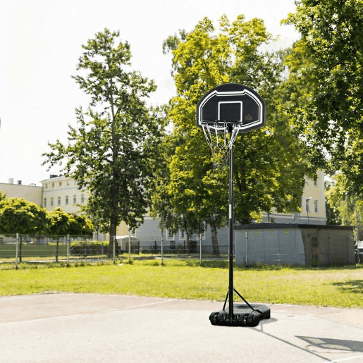 HOMCOM Tabela de Basquetebol para Exterior Altura Ajustável 160-210 cm Tabela Portátil com P Rodas e Base Preenchível com Compartimento para Adolescentes e Adultos
