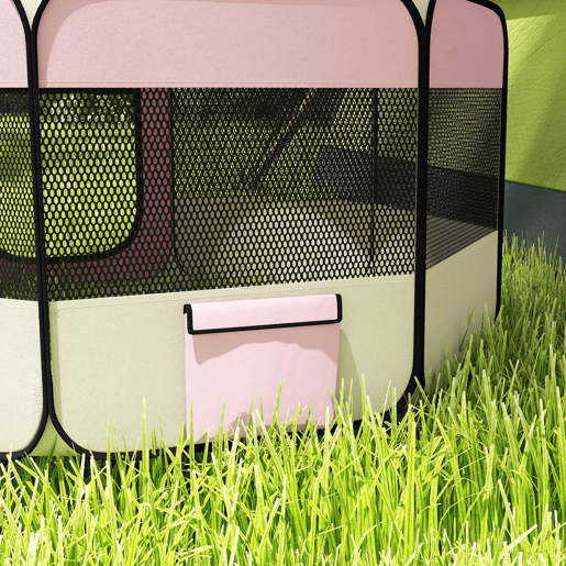 PawHut Parque Dobrável para Cães e Gatos, Cercado Portátil para Animais Pequenos Impermeável em Tecido Oxford com 2 Portas, para Exterior e Interior, Ø120x58 cm, Rosa PawHut Parque Dobrável para Cães e Gatos, Cercado Portátil para Animais Pequenos Impermeável em Tecido Oxford com 2 Portas, para Exterior e Interior, Ø120x58 cm, Rosa
