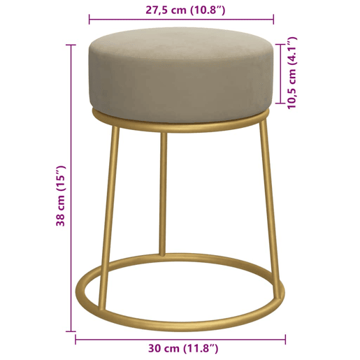 vidaXL Banqueta redonda veludo cinzento-escuro