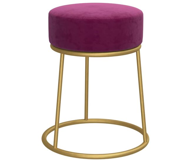 Vidaxl hocker redondo morado terciopelo