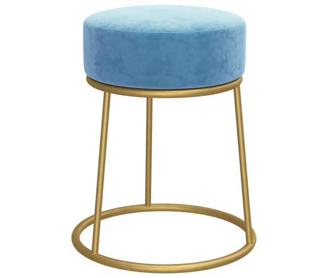 Vidaxl hocker redondo azul claro terciopelo