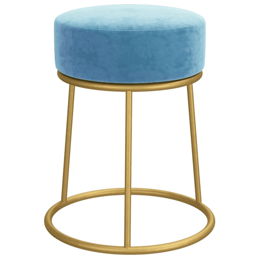vidaXL Banqueta redonda veludo azul-claro