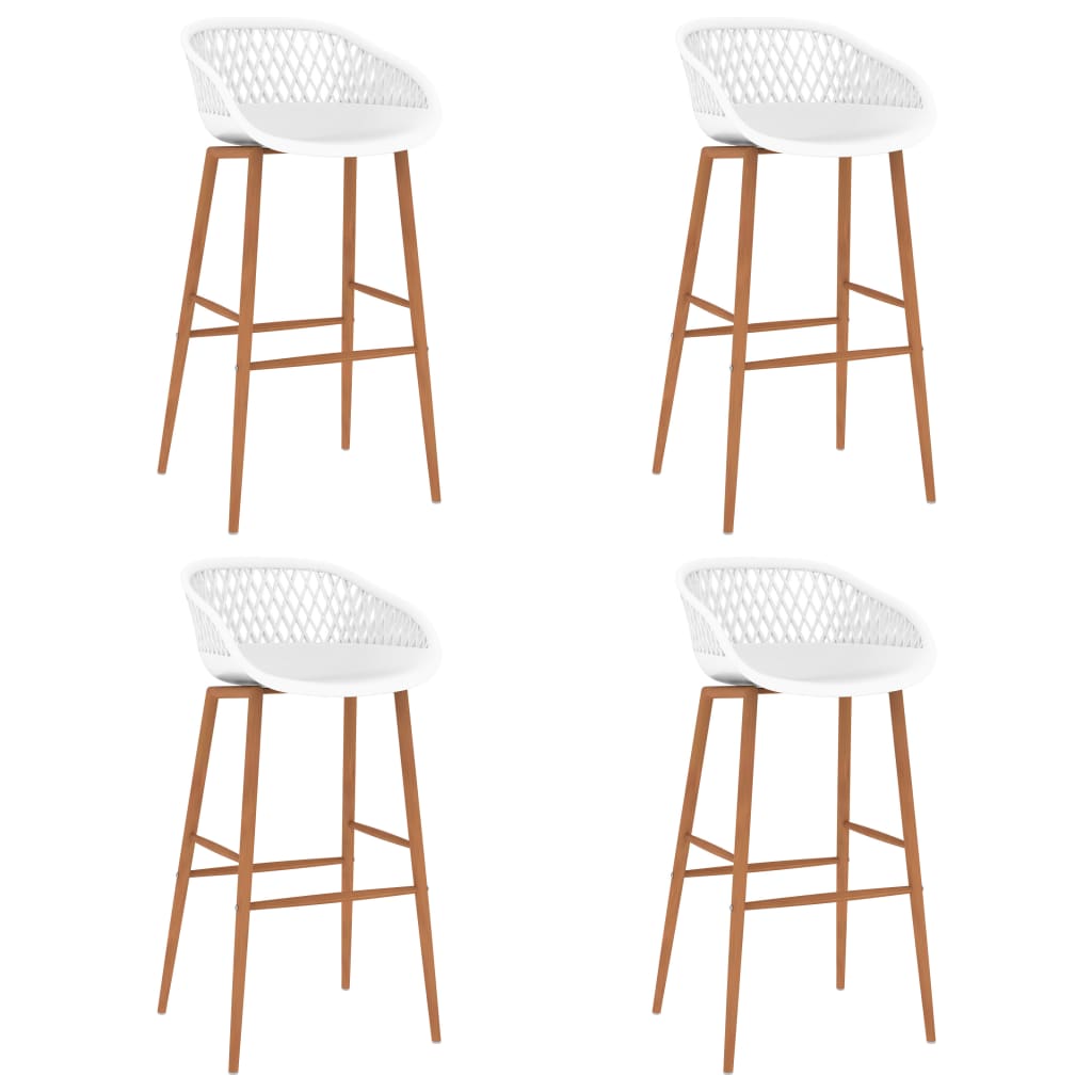 Vidaxl taburetes de bar 4 unidades blanco
