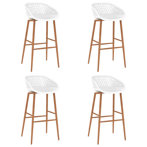 vidaXL Bancos de bar 4 pcs branco vidaXL Bancos de bar 4 pcs branco
