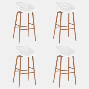 vidaXL Bancos de bar 4 pcs branco