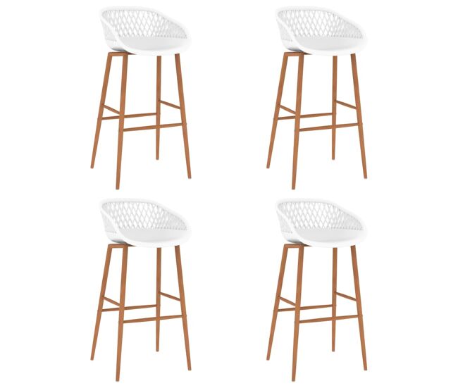 Vidaxl taburetes de bar 4 unidades blanco