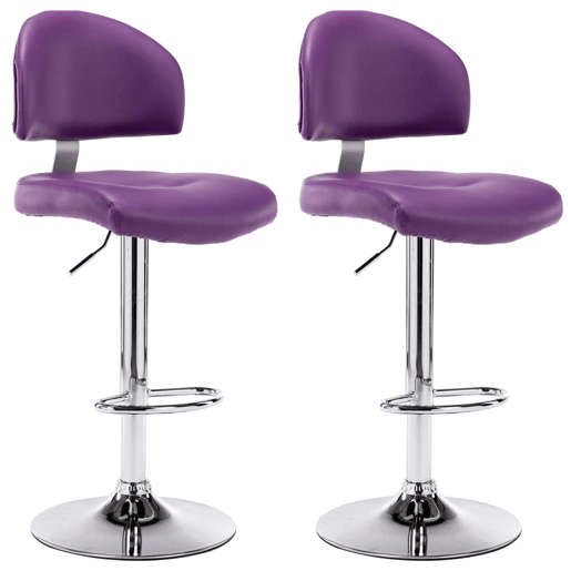 vidaXL Bancos de bar 2 pcs couro artificial roxo vidaXL Bancos de bar 2 pcs couro artificial roxo