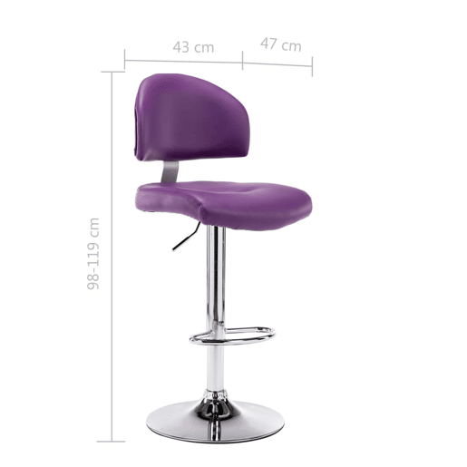 vidaXL Bancos de bar 2 pcs couro artificial roxo vidaXL Bancos de bar 2 pcs couro artificial roxo