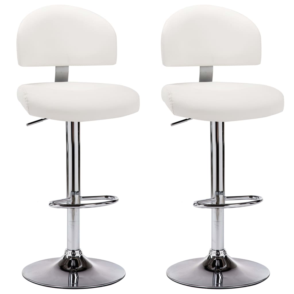 Vidaxl taburetes de cocina 2 unidades cuero sintético blanco