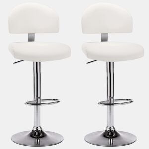 vidaXL Bancos de bar 2 pcs couro artificial branco