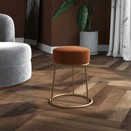 vidaXL Banqueta redonda veludo castanho