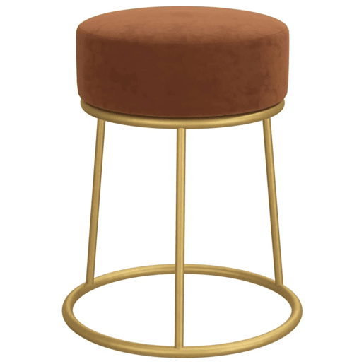 vidaXL Banqueta redonda veludo castanho