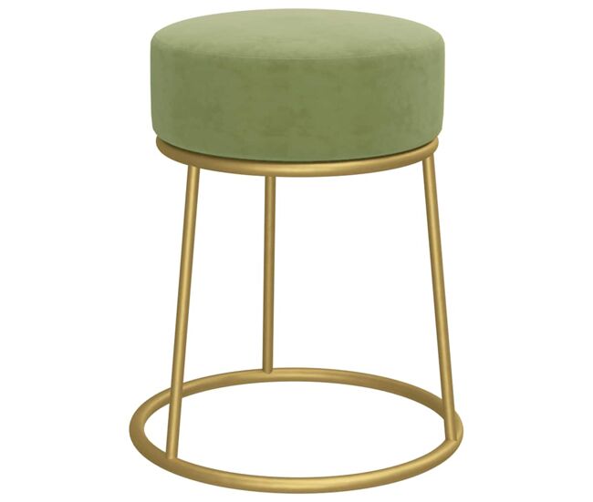 Vidaxl hocker redondo verde mostaza terciopelo