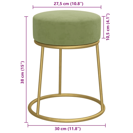 vidaXL Banqueta redonda veludo cor mostarda vidaXL Banqueta redonda veludo cor mostarda