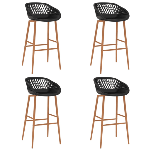 vidaXL Cadeiras de bar 4 pcs preto