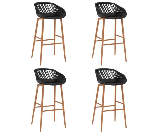 Vidaxl taburetes de cocina 4 unidades negro