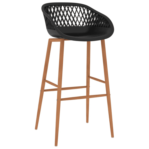 vidaXL Cadeiras de bar 4 pcs preto
