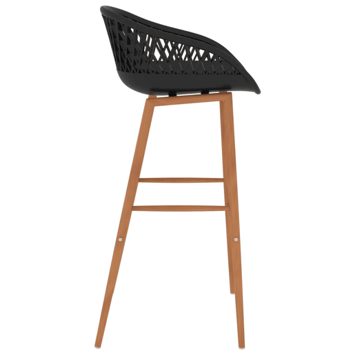 vidaXL Cadeiras de bar 4 pcs preto