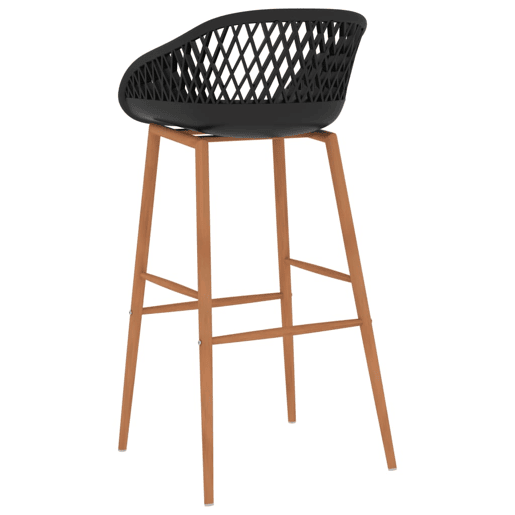 vidaXL Cadeiras de bar 4 pcs preto