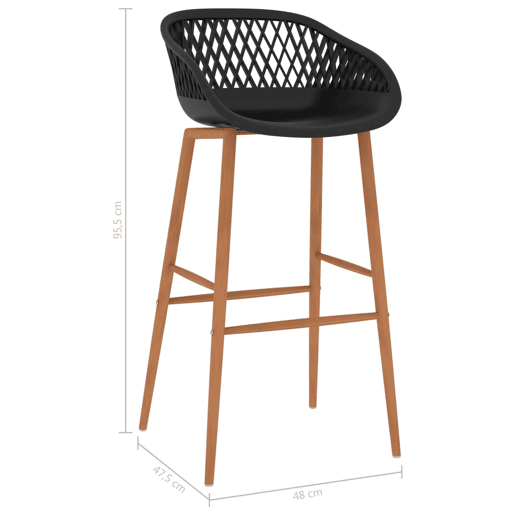 vidaXL Cadeiras de bar 4 pcs preto