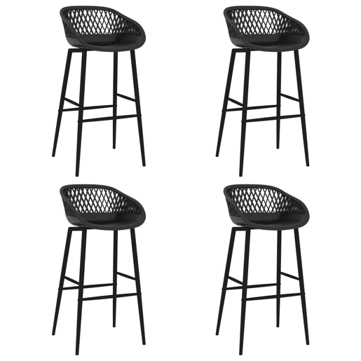 vidaXL Cadeiras de bar 4 pcs preto