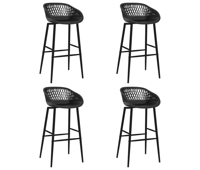 Vidaxl taburetes de cocina 4 unidades negro
