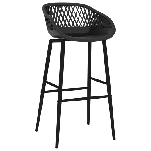 vidaXL Cadeiras de bar 4 pcs preto
