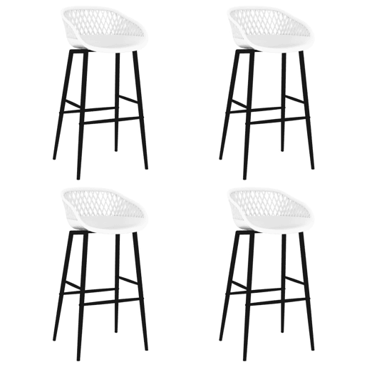 vidaXL Cadeiras de bar 4 pcs branco vidaXL Cadeiras de bar 4 pcs branco